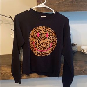 Super cute cheetah smiley sweater!